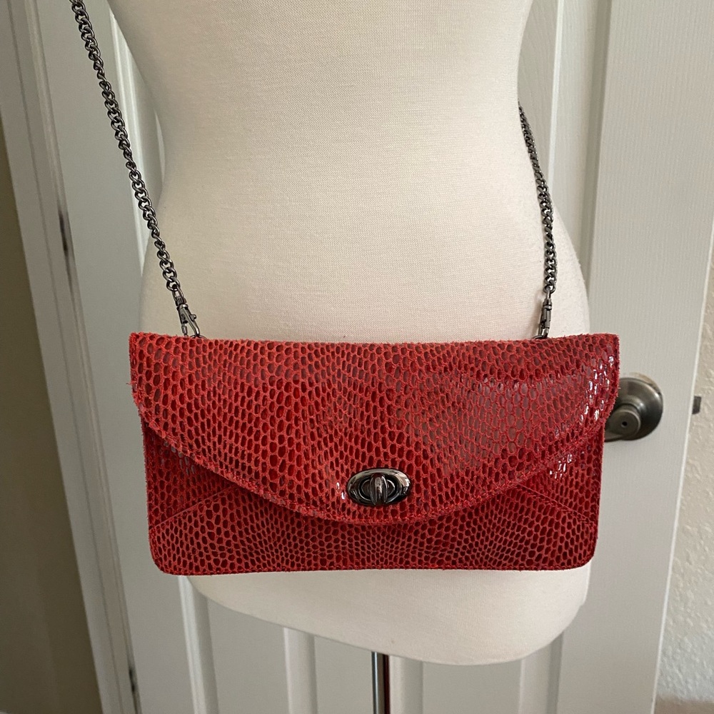 NWOT Sorial Leather Clutch / Shoulder Bag